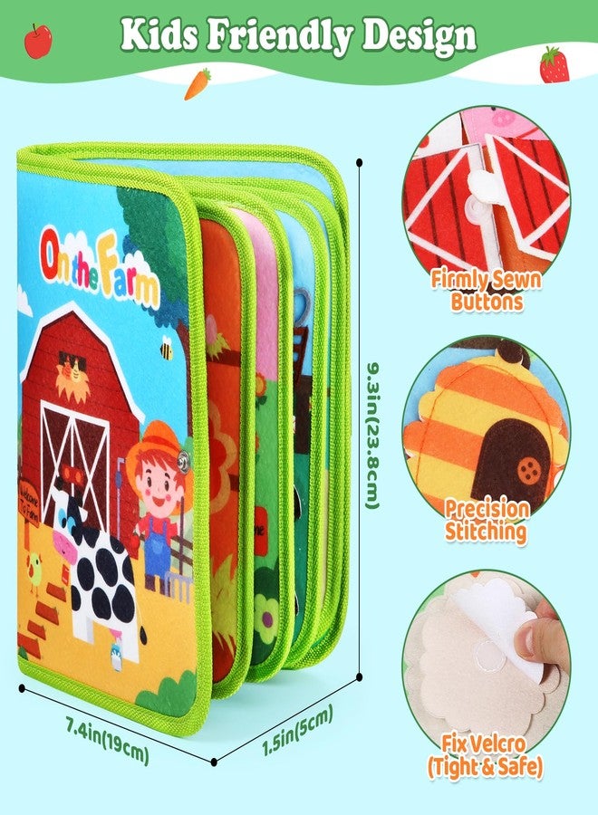 OCHIDO Busy Book for Toddlers 1-3, Montessori Toys for 1 Year Old Boy Girl, Farm Animal Busy Board Educational Learning Quiet Toddler Activity Book, Birthday for Toddlers - Image 5